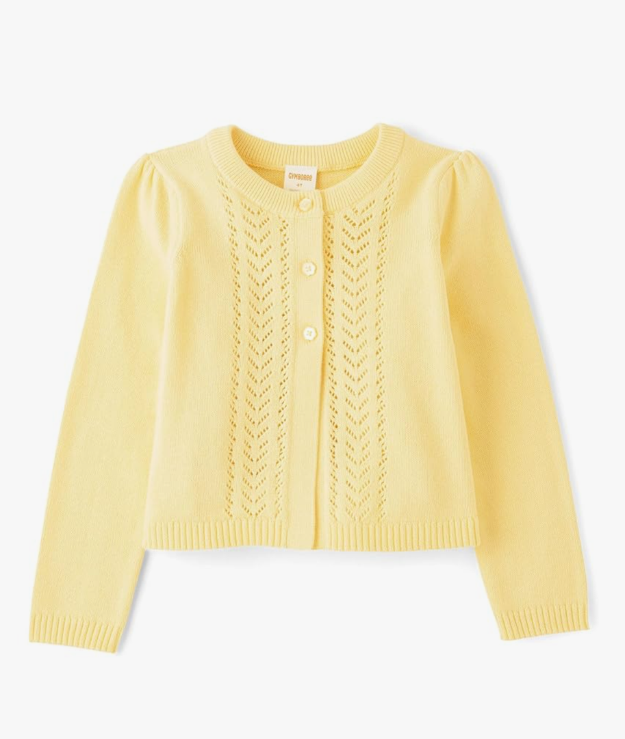 Gymboree Girls' and Toddler Long Sleeve Button Front Cardigan 12