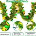 66 Ft St.Patrick's Day Tinsel Garland Decorations Shiny Thick Green Hat and Gold Shamrock Design St Patricks Day Clover Hanging Decor Garland for Irish Holiday Party Parade Floats Ornaments