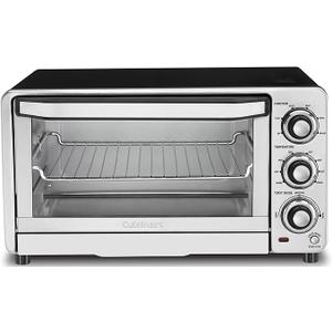 Cuisinart Custom Classic Toaster Oven Broiler, 1800 Watt Countertop Toaster Oven to Bake, Broil, and Toast, Non-Stick Interior, Consistent Toast Control, Brushed Stainless Steel/Black, TOB-40N