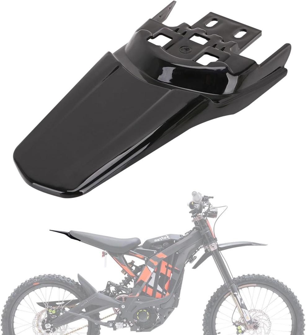 JFG RACING Sur Ron Rear Fender,Motorcycle Rear Fender Mudguard Plastic for Surron Sur Ron Light Bee X/S Segway X260 X160 Electric Dirt Bike EBike Black