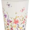 AllReal 100Pcs Wildflower Paper Cups Watercolor Pink Violet Wild Flowers Party Cups 9oz Summer Floral Butterflies Disposable Coffee Cup for Birthday Bridal Baby Shower Party Supplies