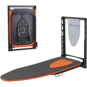 Seiritex Wall Mounted Ironing Board with Iron Holder, 36x13 Compact Mount Foldable Ironing Board for Small Spaces, Space Saving with Cotton Fabric Cover and Silicone Iron Rest (13x36 inches)