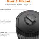 Amazon Basics 28" 60-Degree Oscillating Tower Fan with Powerful Airflow for Bedroom, Living Room, Office, 3 Speeds, Mechanical Control, Air Circulator, 35W, 27.8"H x 9.4"D x 9.4"W, Black