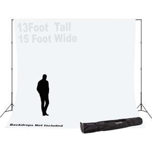 Ravelli ABSL Heavy Duty Photo Video Backdrop Stand Extra Large at 13' Tall and 15' Wide Also can be Dual Air Cushioned 13' Light Stands or use for Banner, Balloon Arch, Projector Screen, Room Divider