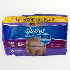 Always Discreet Adult Incontinence Underwear for Women and Postpartum Underwear, Small/Medium, Up to 100% Bladder Leak Protection, 32 Count
