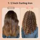 1/2 Inch Curling Iron for Short Hair, Half Inch Skinny Curling Wand for Pixie Cuts & Bangs, Ceramic Thin Hair Curler with Small Barrel for Tight Ringlets, Travel Dual Voltage (360F-480F)