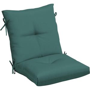 Arden Outdoor Plush Modern Tufted Blowfill Dining Chair Cushion, 21 x 40, Water Repellent, Fade Resistant, Tufted Cushion for Dining and Bistro Chairs, Peacock Blue Green Texture
