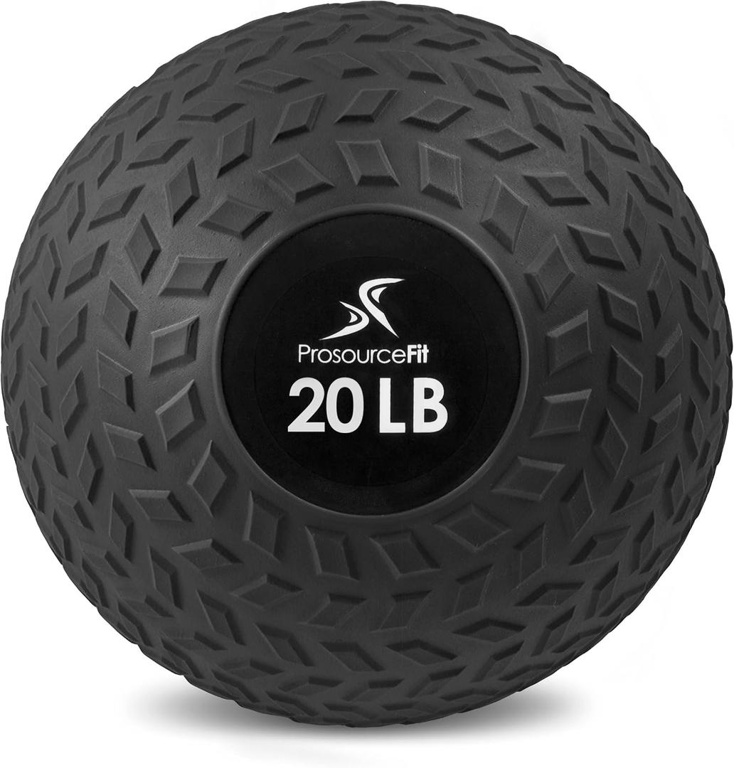 ProsourceFit Slam Medicine Balls 20 lb Smooth and Tread Textured Grip Dead Weight Balls for Strength and Conditioning Exercises, Cardio and Core Workouts