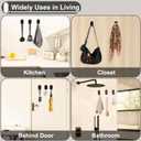 Metal Wall Hooks Heavy Duty Hanging Hooks Black Steel Hook for Keys, Kitchen, Bathroom & Entryway Organization (15 Pack)