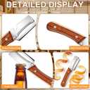 2Pcs Multi-Functional Vegetable Peeler,Zero Snag Wooden Peeler,Zero Snag Wooden Kitchen Tool with Bottle Opener,Ultra-Sharp Stainless Steel Peelers for For Vegetables Fruits