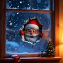 2PC Christmas Santa Claus Wall Sticke