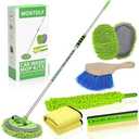 Wontolf 62'' Car Wash Brush with Long Handle Chenille Microfiber Car Wash Mop Mitt Kit Car Detailing Brush Cleaning Kit Window Squeegee Car Duster Drying Towels Tire Brush for Cars RV Truck Boat