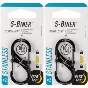 Slidelock Steel S-Biner #2 Black Nite Ize Lsb2-01-R3