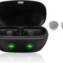 Wokyo Rechargeable 312 Hearing Aid Batteries and Charger, Hearing Aid Charger Travel Case for 312 Hearing Aid Amplifiers Battery Charger with 2 Pack 312 Button Rechargeable Batteries