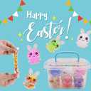 12 Pack Easter Mini Bunny Squeeze Ball Toys Stress Balls Squishy Toys for Easter Basket Stuffers Egg Fillers Party Favors Gifts