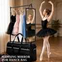 Foldable Portable Full Length Mirror for Dancer, Camping and Travel, Shatter-Proof Acrylic Hanging Mirror with Handle, 33x13 Inch Full Body Travel Backstage Mirror(Black)