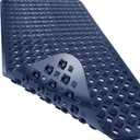 Yimobra Non Slip Bath Mat, Super Strong Suction Cups,34.5"x15.5"Long Tub Mat with Drain Holes, Machine Washable Fast Draining Shower Mats, Bathroom Essentials,Navy Blue