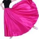 Women Long Tulle Retro Maxi Tea Ankle Length Shiny Skirt for Belly Dancing Dance Costume Cosplay Holiday Weekend Party