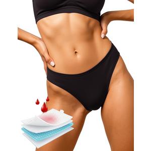 Yorvian Period Swimwear for Teens Women Menstrual Swim Bottoms Swimsuit Bikini Bottom Bathing Suit Underwear (Black, XXL)