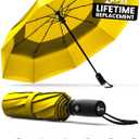 REPEL Windproof Travel Umbrella - Compact & Withstands Winds up to 85MPH , Strongest Premium Auto Folding Umbrella for Rain and Sun - Durable, Light & Portable for Women & Men , Fits Backpack & Cars (Yellow)