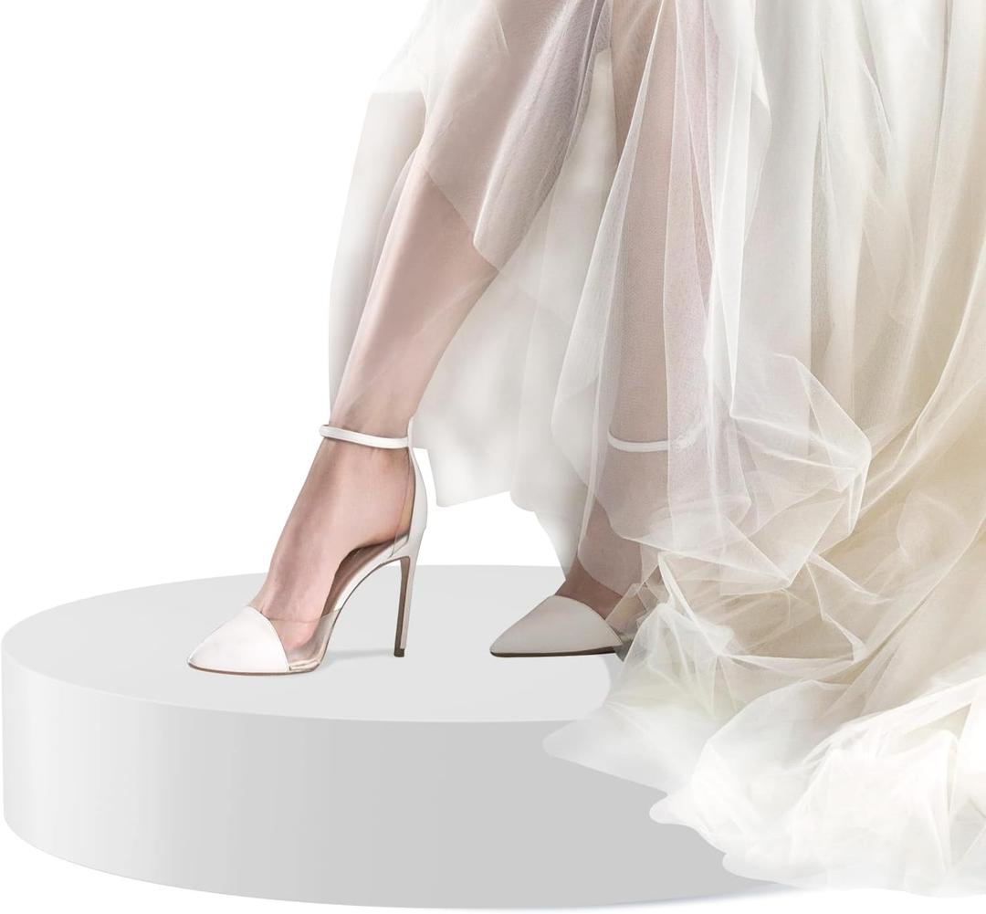 Round Mannequin Display Pedestal Stands, Premium Cylinder Stands for Party, Jewelry Exhibitions, and Retail Displays(White 31.5"*5.9")