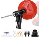 35 FT Drain Snake 2.0 with Double Mode, 10In1 Drain Auger for Sink and Drain Unblocking, Plumbing Snake for Real DYIs (Frosted Red)