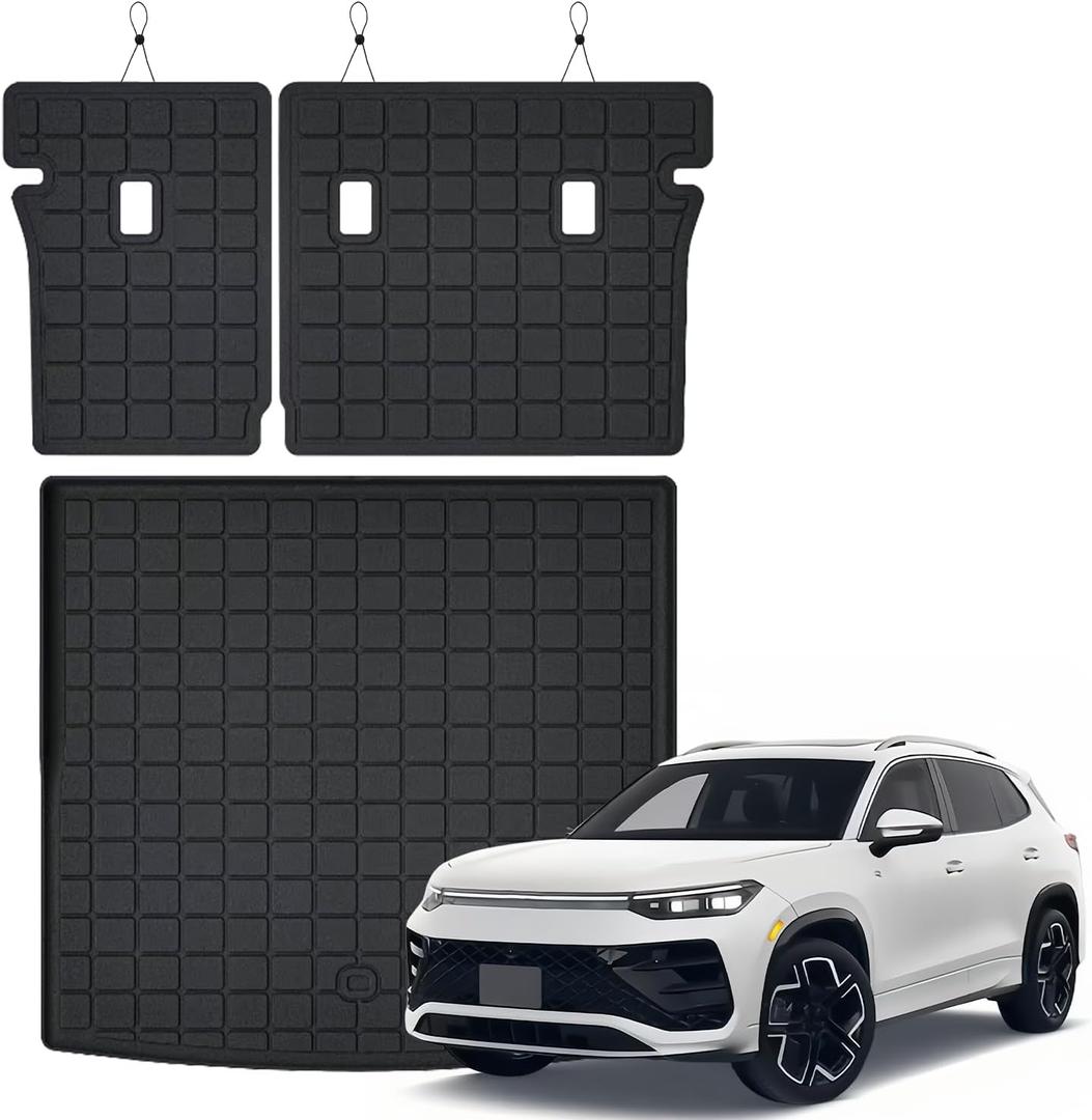 Cargo Liner with Backrest Mats Compatible with Volkswagen Tiguan 2025 2026 5 Seats,All Weather Protection TPE, Anti-Slip Trunk Mat Compatible with VW Tiguan 2025 2026 Accessories