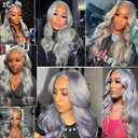 Grey Clip in Hair Extensions Human Hair, Pure Gray Body Wave Remy Hair Extensions Clip ins for Women, 12 Inch 120g 7Pcs, Silver Human Hair Extension