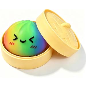 Colorful Dumpling Squishies New Mystery Rainbow Squishies Dumpling with Box Stress Relief Balls Sensory Toys Desk Squeeze Toys Gift