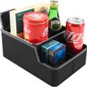 Car Front Seat Organizer with Compartment,Center Console Organizer,Car Armrest Storage Box,Back Seat Cup Holder Tray,Between Seat Small Caddy with Phone Holder for Truck,SUV,Van (Black)
