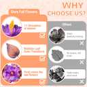 Fake Fall Flowers Artificial for Outdoors Decoration, 2PCS Faux Fall Flowers for Outdoor Planters, Autumn Hibiscus UV Resistant No Fade for Home Porch Patio Garden Balcony Yard Indoor Decor (Purple White)