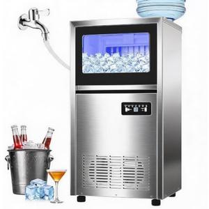 Commercial Ice Maker Machine 120lbs/24h, 36lbs Storage Capacity,Dual Water Inlet Mode,Built-in/Freestanding/Under Counter Ice Maker with Self-Cleaning, ETL Certified for Home Bar Restaurant
