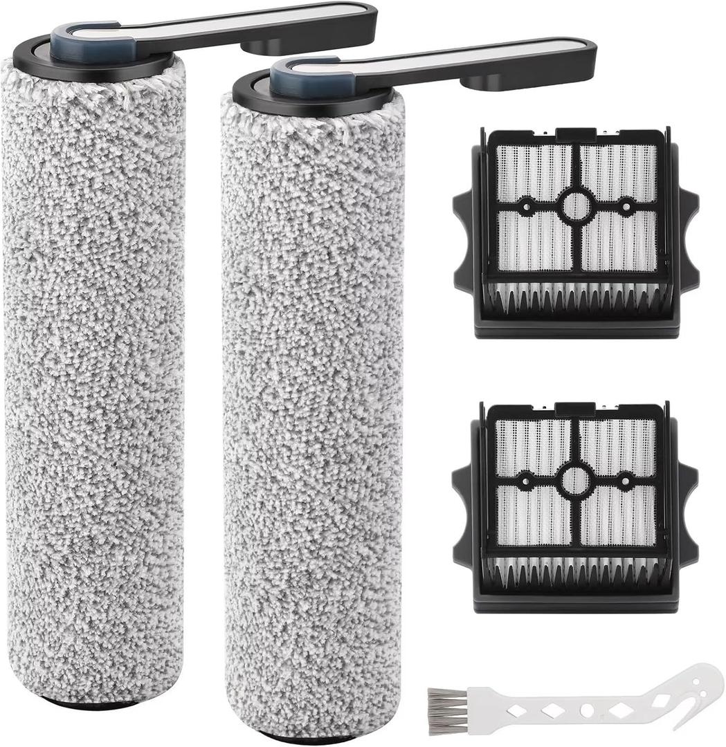 S5 Combo Only, Replacement Brush Roller for Tineco Floor ONE S5 Combo Cordless Wet Dry Vacuum Cleaner Accessories, 2 Brush Roller, 2 HEPA Filters (Gray)