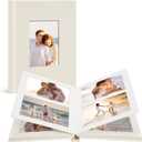 Small Photo Album 4x6 Linen Cover 80 Pockets Photo Book with Writing Space for Family Anniversary Vacation Wedding Baby, Beige