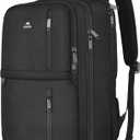 MATEIN Travel Laptop Backpack, Flight Approved Carry on Backpack Shoe Compartment, Large Personal Item Bag Fits 15.6 inch Laptop, Water Resistant Luggage Overnight Weekender Bag, Black