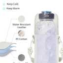 2 x Wandering Nature Water Bottle Holder with Strap 32oz Insulated Water Bottle Carrier Sling Bag with Phone Pocket Water Bottle Pouch for Hiking Walking(Patent Pending) (Beige)