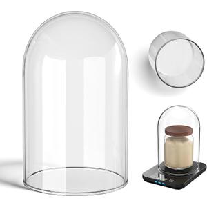 Large Glass Dome for MENGBEI Sourdough Starter Warmer, Warming Heating Pad Cover Sour Dough Starter Fits Jars 24oz 34oz 40oz (7.87" * 5.12")
