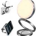 Magnetic Selfie Light Compatible with MagSafe iPhone, 4 Mode CRI95+ 2600K-9000K 4W Folding LED Phone Fill Ring Lighting with Mirror for Photography Vlogging Makeup - Grey