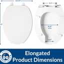 BEMIS 175 Commercial Open Front Plastic Toilet Seat, Heavy Duty Industrial Seat with Lid, Elongated, White