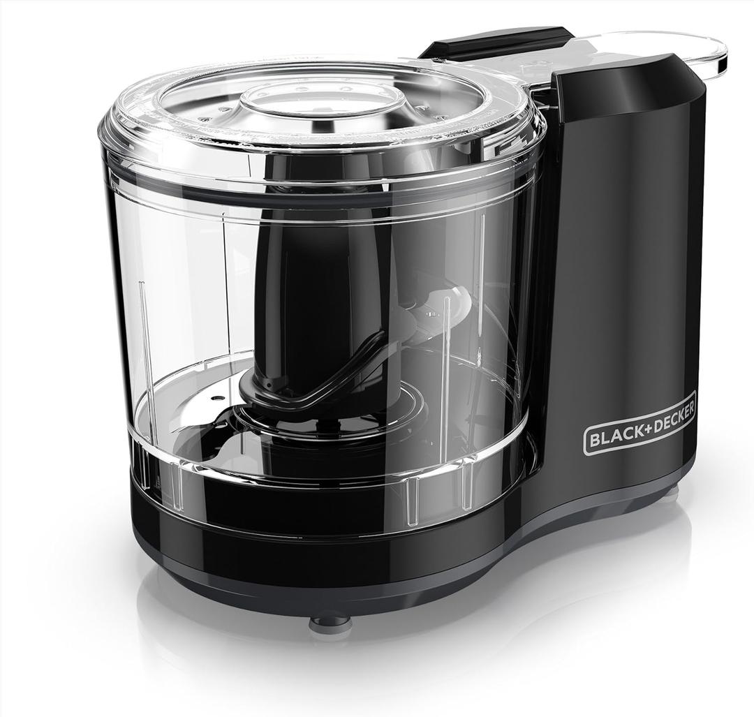 BLACK+DECKER 1.5-Cup Electric Food Chopper, One Touch Pulse, 150W Motor, Mini Food Processor, Stay-Sharp Blade, Dishwasher Safe