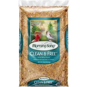 Morning Song Clean & Free Shell Free Wild Bird Food, Premium No Mess Bird Seed for Outside Feeders, 10-Pound Bag