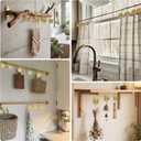 Metal Shower Curtain Hooks, Rust-Resistant Hooks for Shower Curtain Rods, Set of 12, Beautifully Designed Bathroom Curtain Decor (Gold)