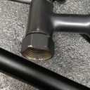 gotonovo Luxury Exposed Shower Faucet Set Bathroom Shower System 8 Inch Wall Mount Rainfall Shower Head with Handheld Spray Cross Double Handle Shower Fixture Adjustable Arc Rod Matte Black