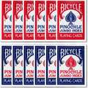 1 Dozen Pinochle Poker Playing Cards - 6 Blue & 6 Red Decks! (Jumbo)