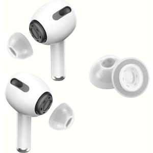 Memory Foam Ear Tips for AirPods Pro 1st & 2nd Gen - Upgraded Liquid Silicone Rubber, Superior Noise Isolation, Secure Fit & Ultimate Comfort, Fits Charging Case, 1 Pair (Grey, Medium)