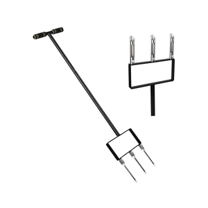 2-in-1 Lawn Aerator, Lawn Spike Aerator, 43 Inch Manual Soil Aeration Tool with Replaceable Hollow and Solid Tines, Solve Soil Compaction for Garden Grass and Yard