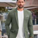 Vssjavun Blazer for Men Casual Suit Jackets Lightweight Sport Coat One Button Slim Fit Suits (L)