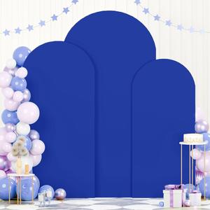 Blue Arch Backdrop Cover Set of 3 Dark Blue Wedding Arch Covers Spandex Backdrop Stand Cover for Birthday Party Ceremony Bridal Baby Shower Banquet Decoration 6FT 6.6FT 7.2FT