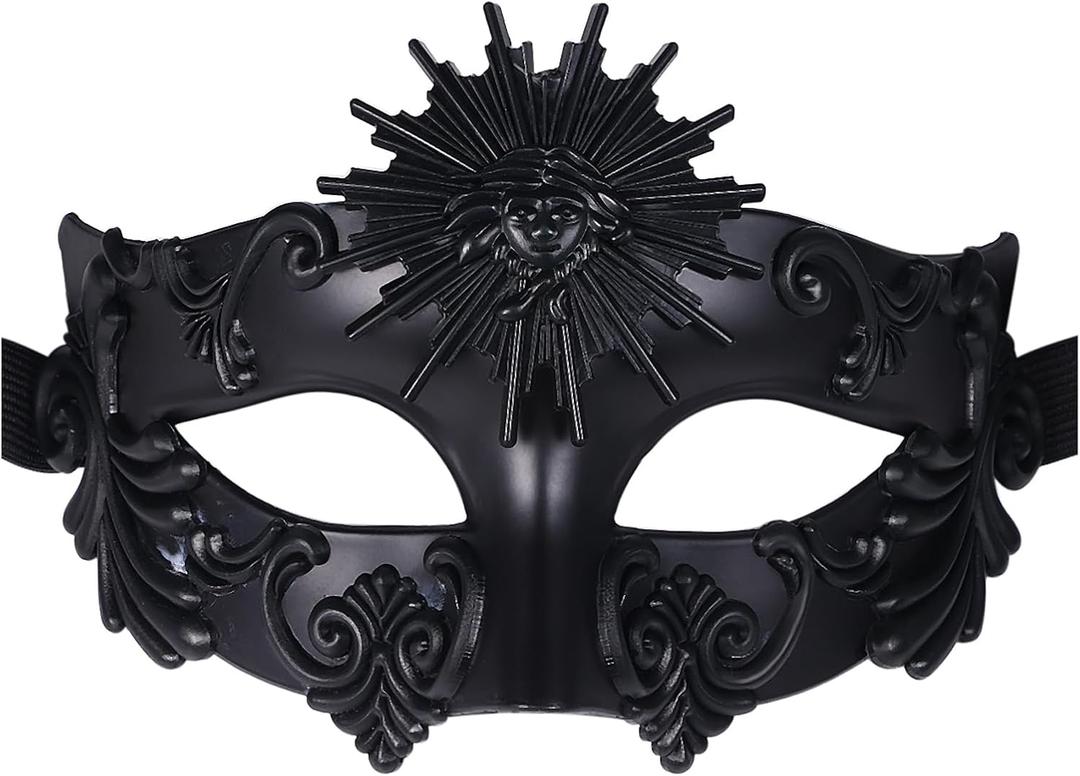 OIDEA Masquerade Masks for Men: Ancient Greek Egyptian Roman Sun God Half Face Mask Party Carnival Venetian Mardi Gras Mask (1 Pcs - Black)