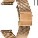EACHE Stainless Steel Mesh Watch Band for Men Women, Quick Release Mesh Watch Straps 12mm 14mm 16mm 18mm 20mm 22mm (Rose Gold)